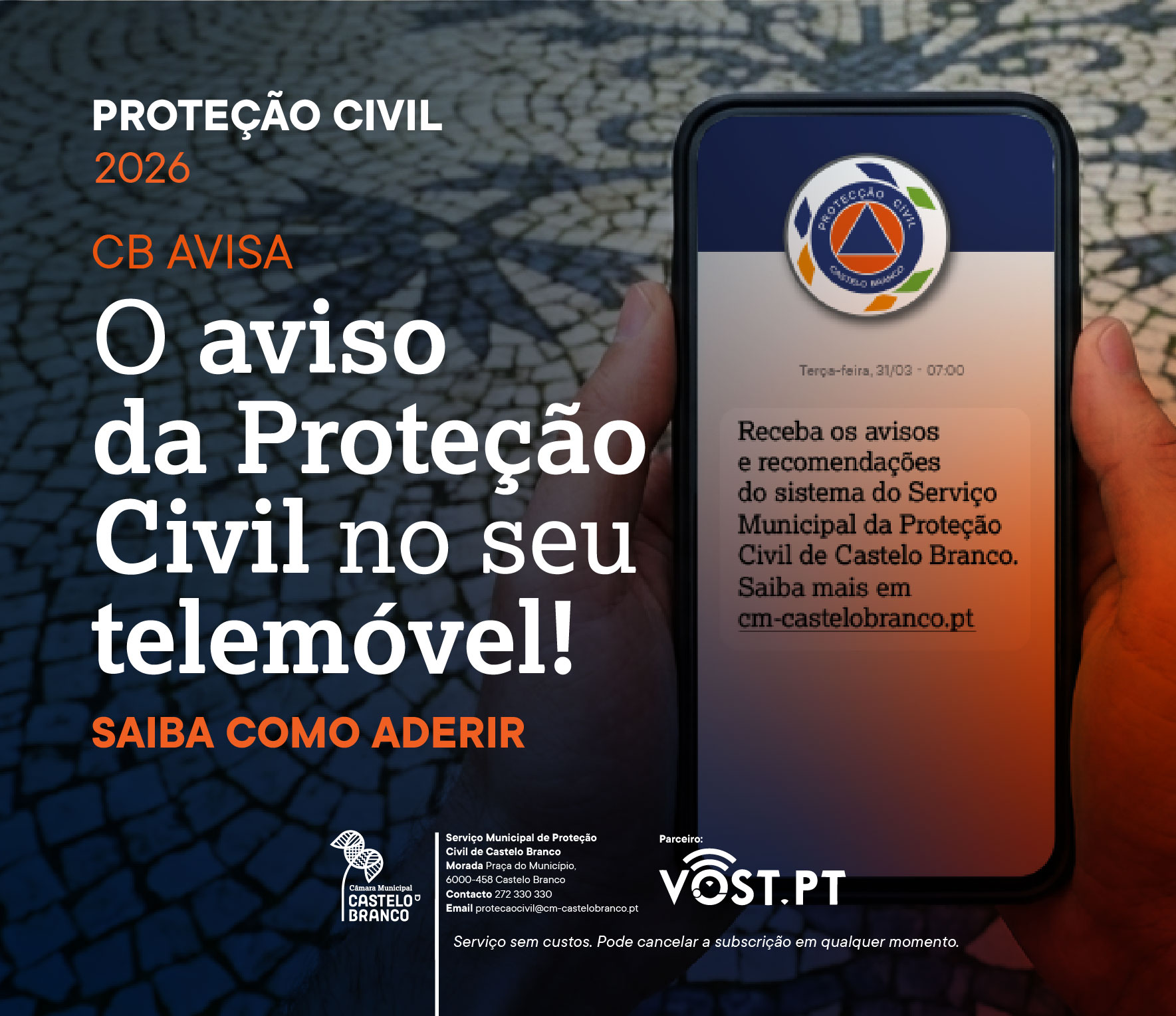 Destaque homepage - Proteção Civil - CB Avisa